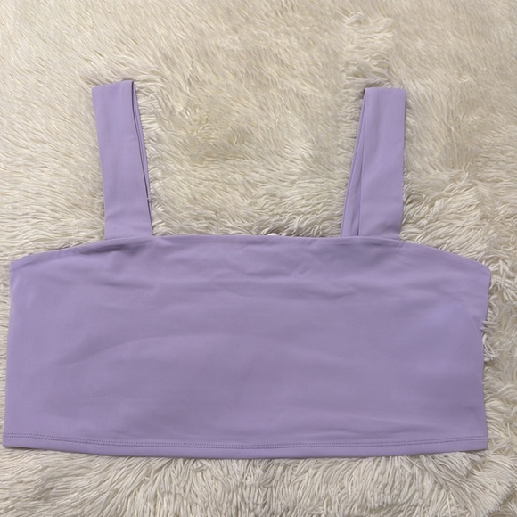 Express Lavender Square Neck Crop Top - Picture 2 of 4